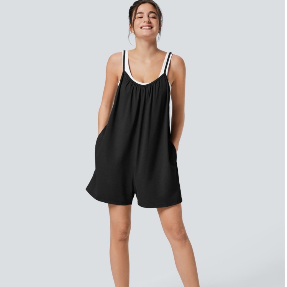 Halara Spaghetti Strap Wide Leg Pocket Jumpsuit Size S